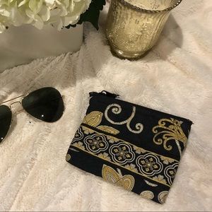 Vera Bradley Coin / Card Wallet - Black & Yellow